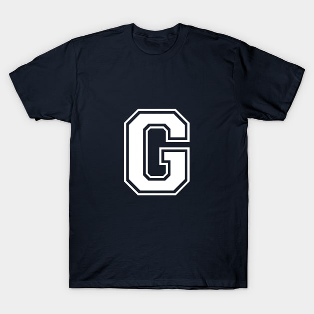 Initial Letter G - Varsity Style Design T-Shirt by Hotshots
